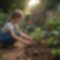 Children planting in a community garden