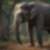 Majestic Asian elephant in natural habitat