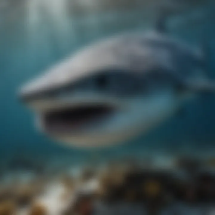 A diverse array of plankton and small marine creatures that constitute the whale shark's diet.