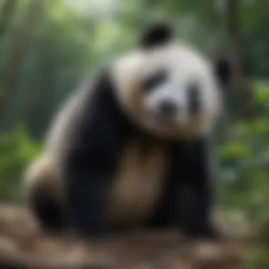 Panda Digestive System Explained Illustration of panda digestive system processing bamboo