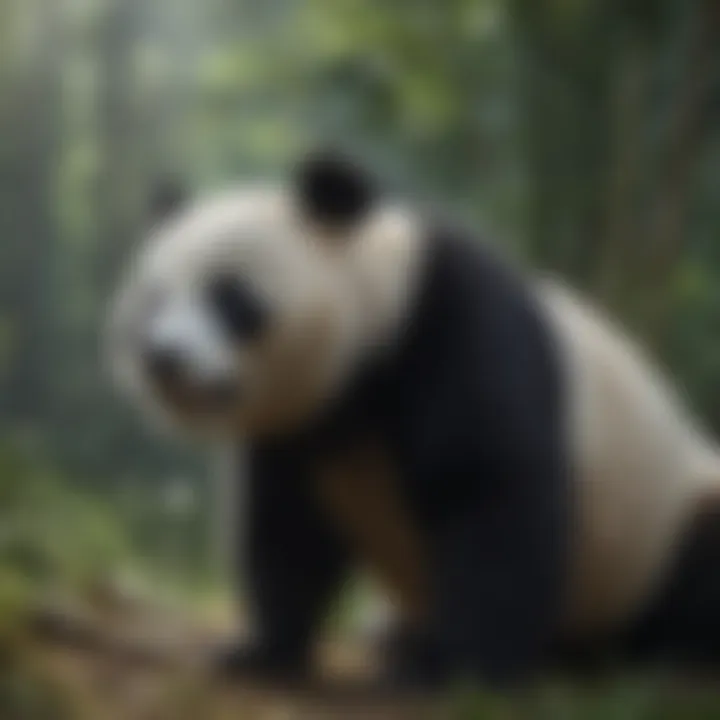 Map showing decline in panda habitats and bamboo sources