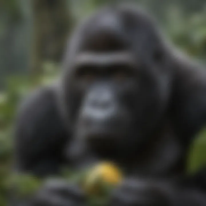 Seasonal variation in gorilla habitats showcasing food availability