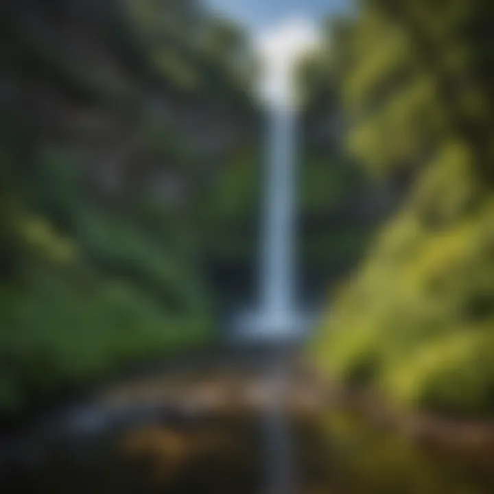 Columbia River Gorge: Nature's Masterpiece Vibrant landscape of the Columbia River Gorge with lush greenery and waterfalls