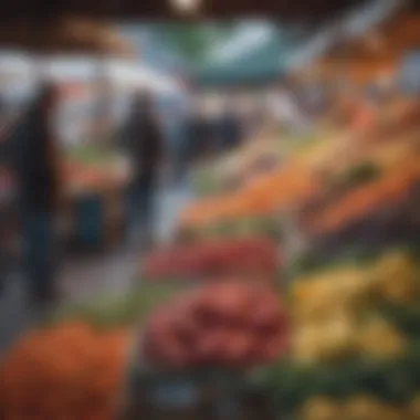 Portland's Vibrant Farmer's Market Scene A bustling Portland farmer's market featuring diverse local produce