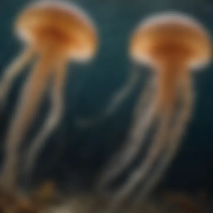 A visual representation of environmental changes affecting jellyfish populations across different regions.