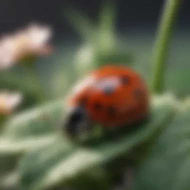 Ladybug Enjoying a Flower Close-up of ladybug resting on flower petals