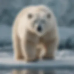 A polar bear on an ice floe in the Arctic Ocean