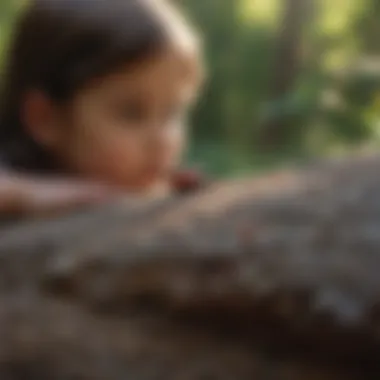 Children observing ladybugs in nature
