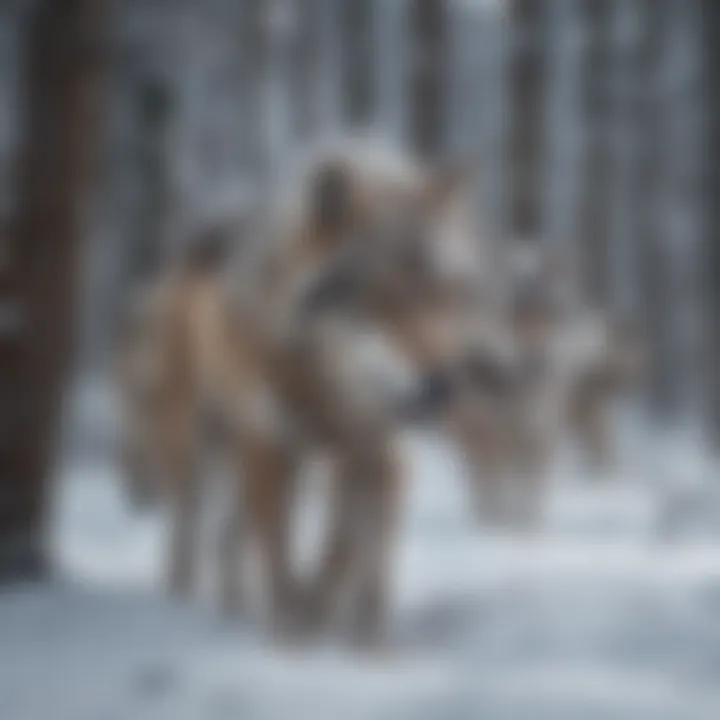 Wolf Pack in Snow-Covered Taiga