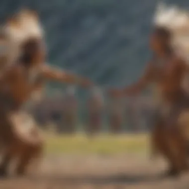 Native American dancers performing traditional dance at a cultural event in Wyoming