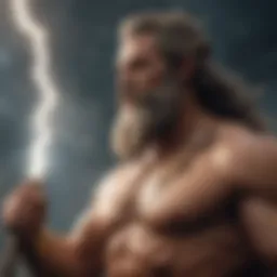 Majestic Zeus wielding his lightning bolt